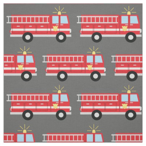 Fire Trucks Cute Kids Vehicles Boys Fabric