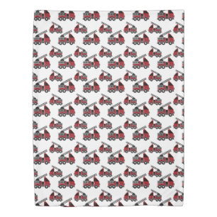 Fire trucks design duvet cover