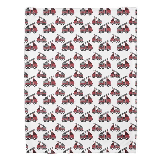 Fire trucks design duvet cover (Front)