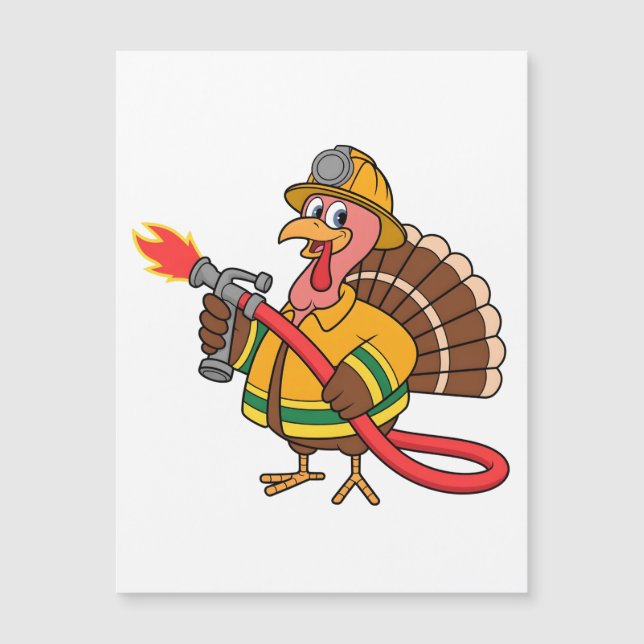 Fire trucks Firefighter Thanksgiving Turkey   (Front)