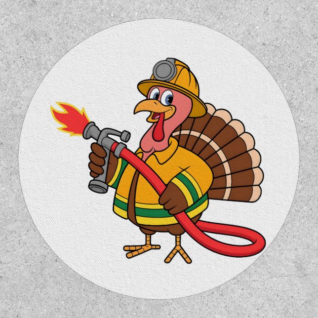 Fire trucks Firefighter Thanksgiving Turkey   Patch (Front)