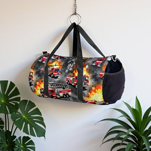 Fire Trucks Flames  Duffle Bag (Creator Uploaded)
