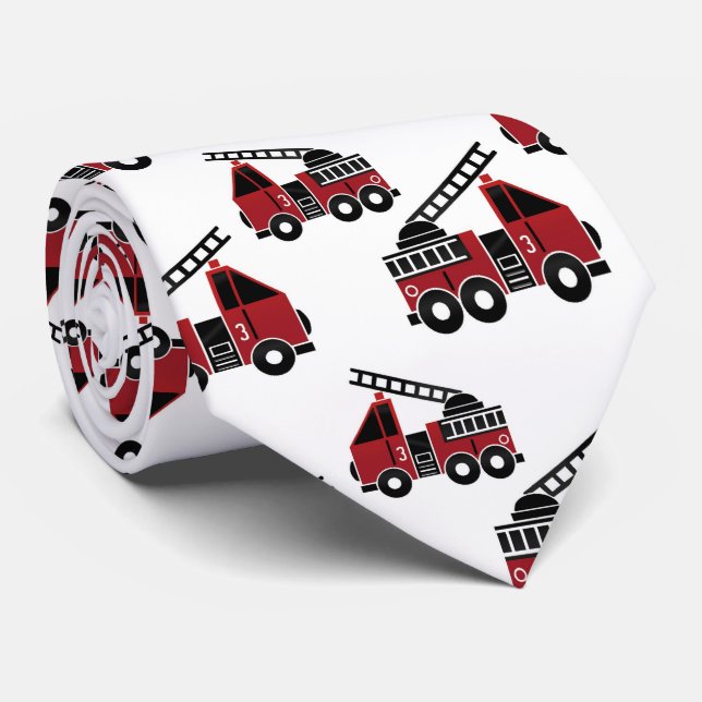 Fire trucks necktie (Rolled)
