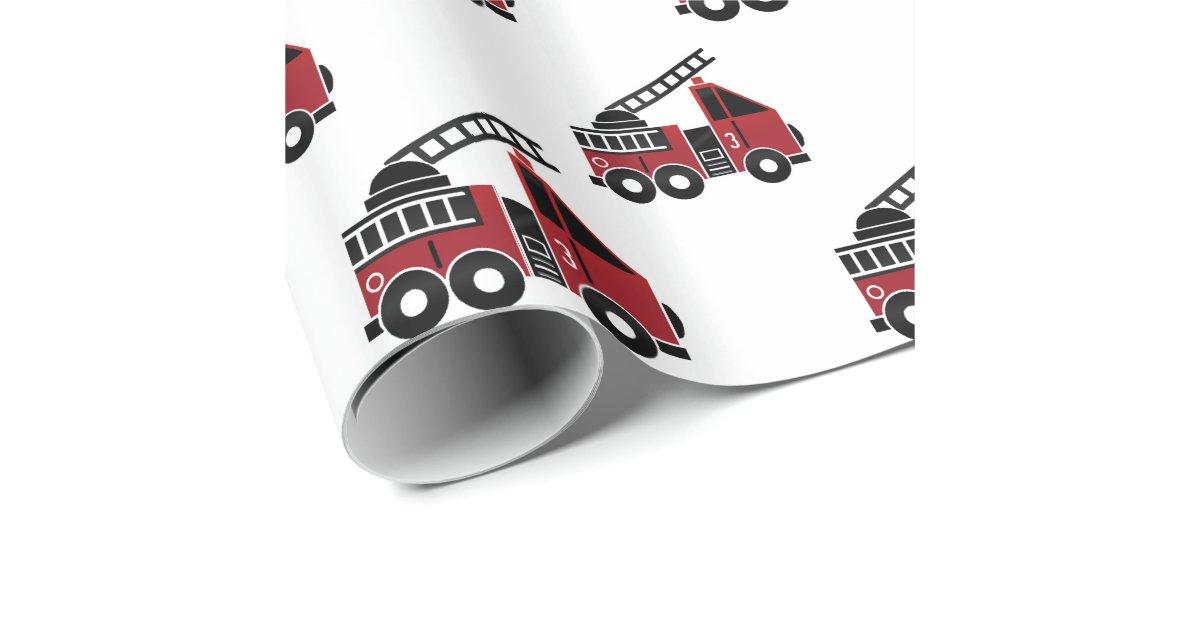 Fire trucks wrapping paper | Zazzle