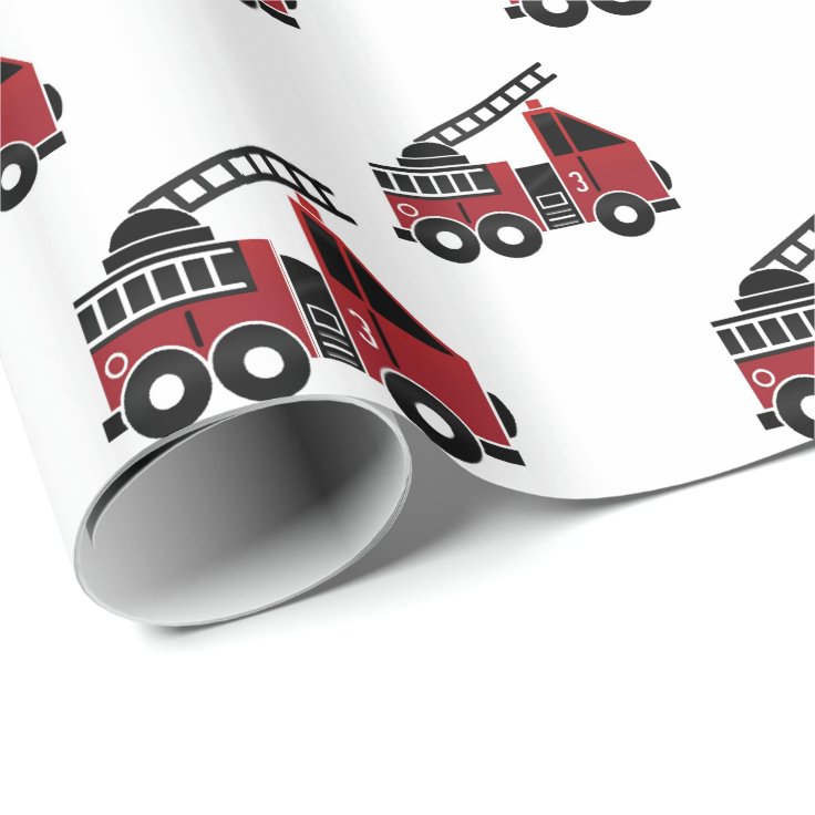 Fire trucks wrapping paper | Zazzle