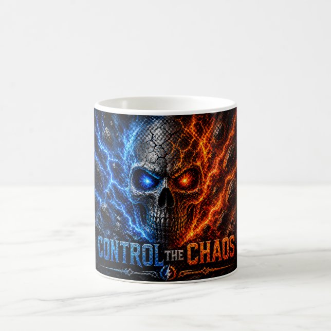 Fire vs Ice Skull 3D Shirt –  Coffee Mug (Center)
