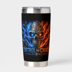Fire vs Ice Skull 3D Shirt –  Insulated Tumbler