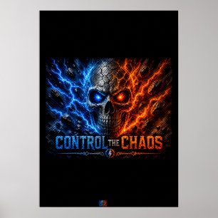 Fire vs Ice Skull 3D Shirt – Poster