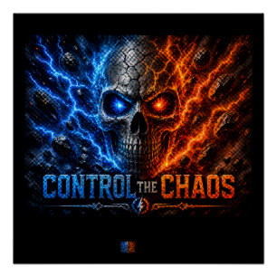 Fire vs Ice Skull 3D Shirt – Poster