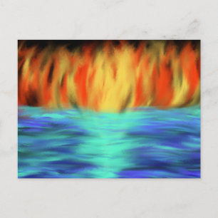 Fire & Water Christian Prophetic Abstract Art Postcard