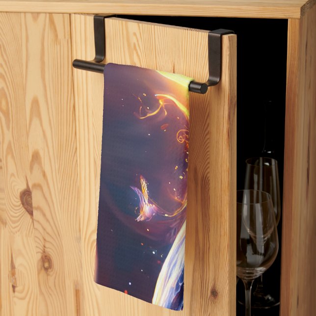 Fire Water Space Kitchen Towel (Thirds Fold)