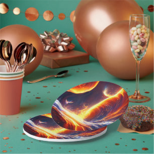 Fire Water Space Paper Plates