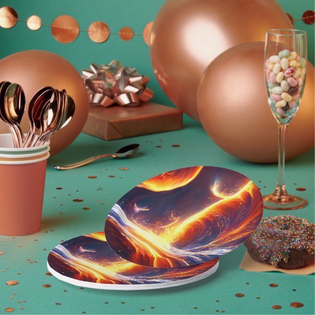 Fire Water Space Paper Plates (Multi)