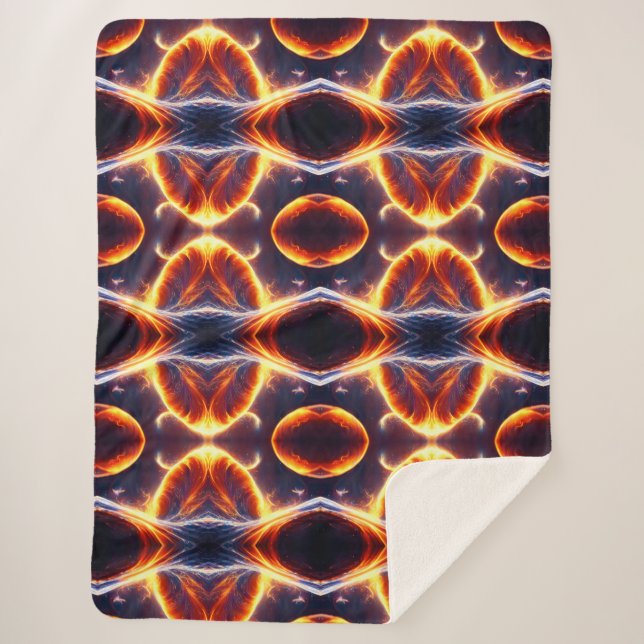 Fire Water Space Sherpa Blanket (Front)