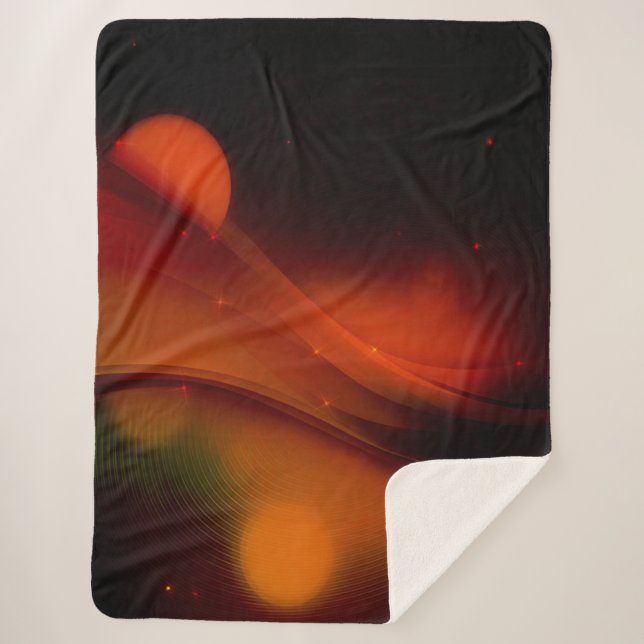 Fire Wave Sherpa Blanket (Front)