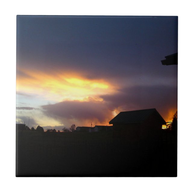 Fire Wave Sunset Tile (Front)