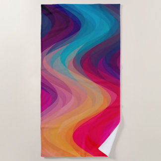 Fire Waves Beach Towel