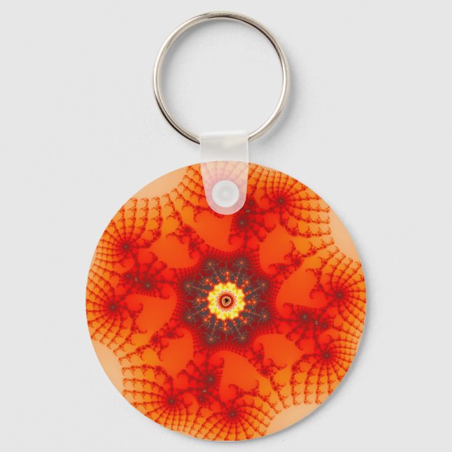 Fire Web - Fractal Art Keychain (Front)
