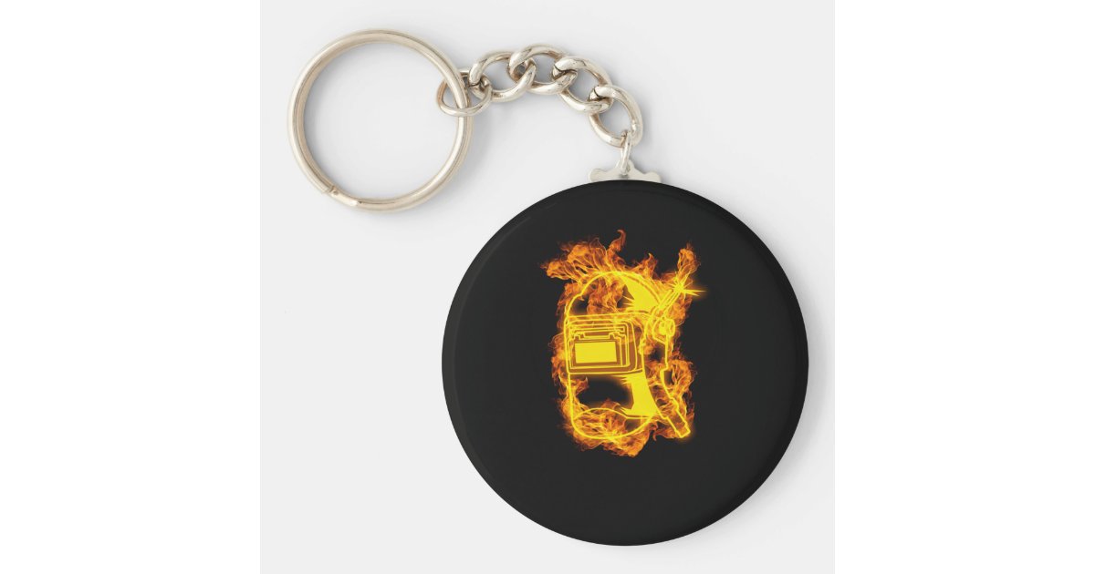 Fire Welding Welder Flames Welding Helmet Keychain Zazzle