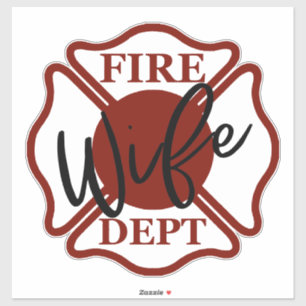 FIRE WIFE with MALTESE CROSS [1] Sticker