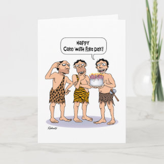Fire with Cake Birthday Card
