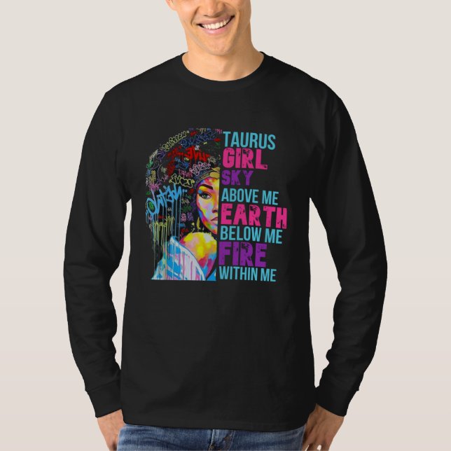 Fire Within Me Taurus Girl Black Woman Natural Hai T-Shirt (Front)