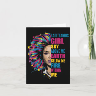 Fire Within Sagittarius Girl Black Woman November Card