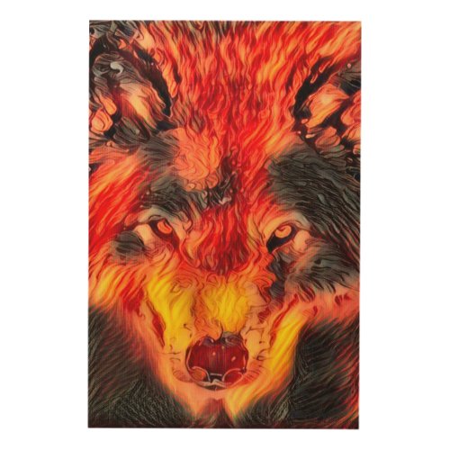 Fire Wolf Djinn Fantasy Wildlife Art
