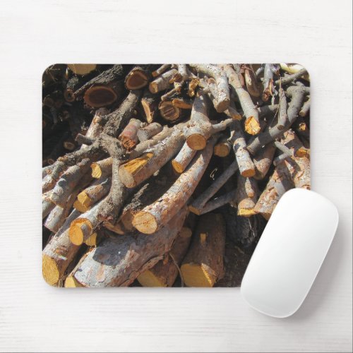 Fire Wood Fall Autumn Patterns Mouse Pad