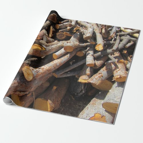 Fire Wood Fall Autumn Patterns Wrapping Paper