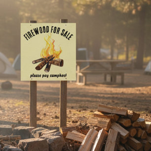 FIRE WOOD FOR SALE FIREWOOD CAMPFIRE CUSTOM SIGN