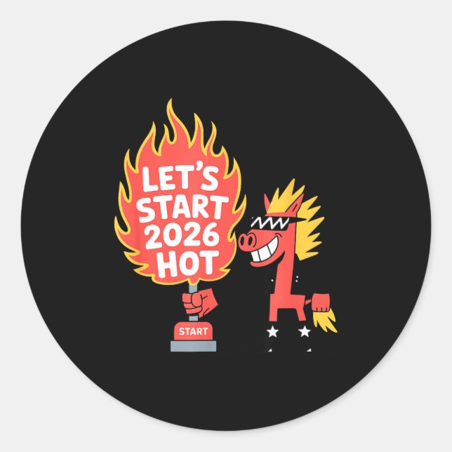 Fire Year Of The Horse – Chinese Zodiac New Year 2 Classic Round Sticker (Front)