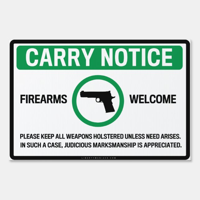 Firearm Friendly Signs (Front)