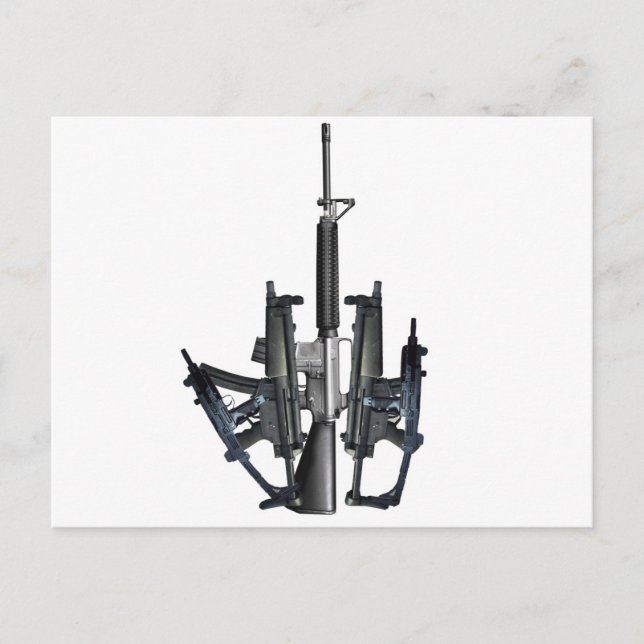 Firearm Middle Finger Postcard (Front)