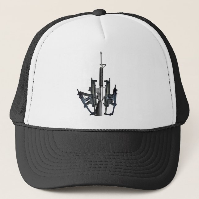 Firearm Middle Finger Trucker Hat (Front)