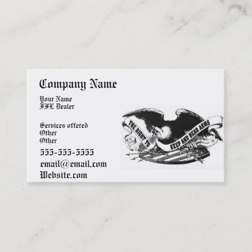firearms business card