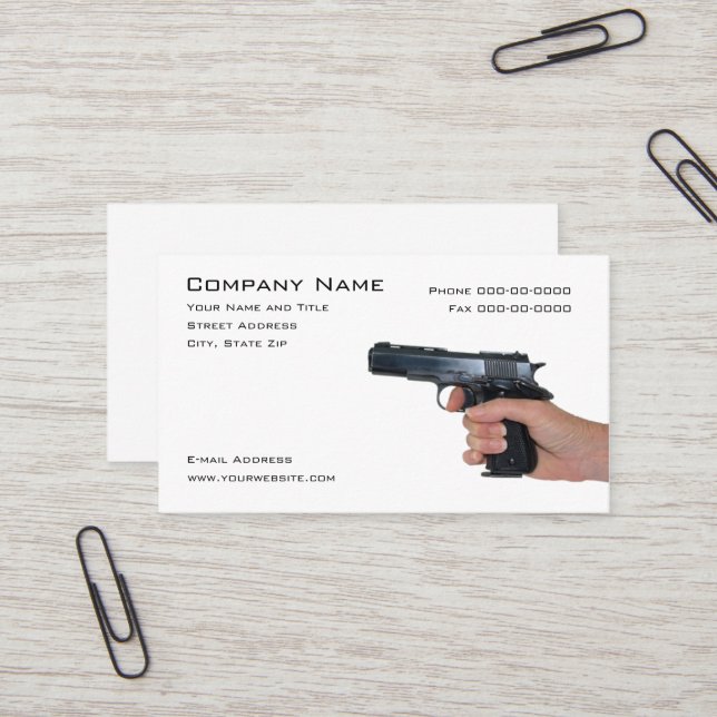 Firearms Dealer  Business Card (Front/Back In Situ)