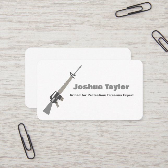 FireArms Gun Store Business Card (Front/Back In Situ)
