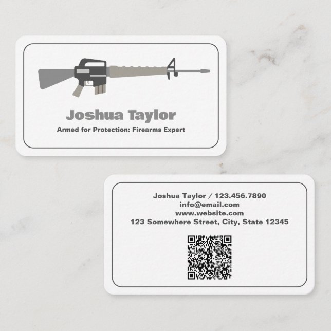 Firearms Gun Store Custom QR Business Card (Front/Back)