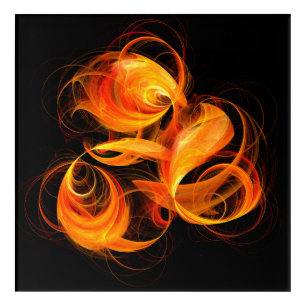 Fireball Abstract Art Acrylic Print