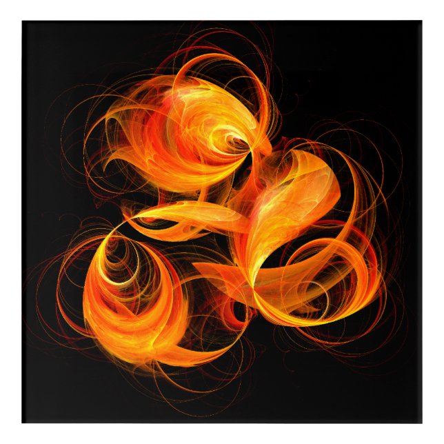 Fireball Abstract Art Acrylic Print (Front)