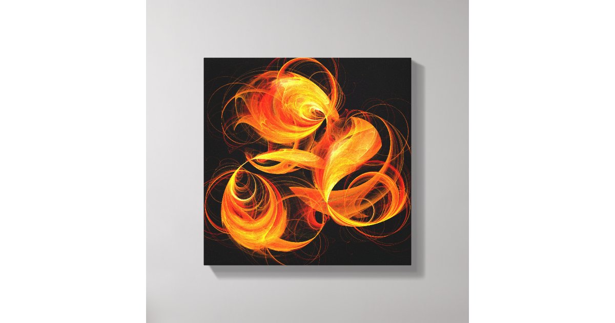 Fireball Abstract Art Black and White Canvas Print | Zazzle