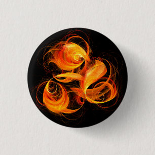Fireball Abstract Art Button (round)