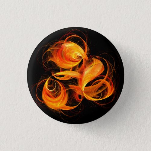 Fireball Abstract Art Button round