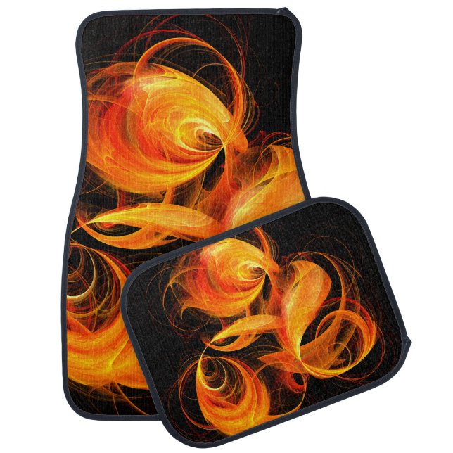 Fireball Abstract Art Car Mat (Set)
