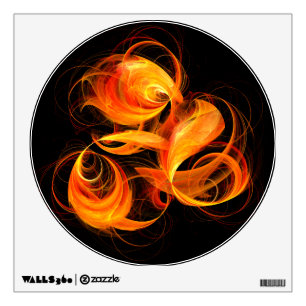 Fireball Abstract Art Circle Wall Sticker