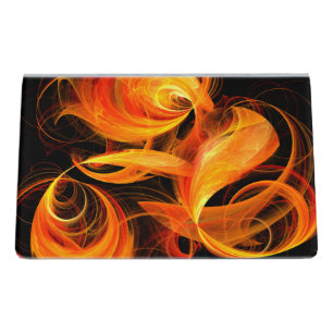 Fireball Abstract Art Desk Business Card Holder