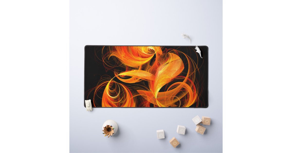 Fireball Abstract Art Desk Mat | Zazzle