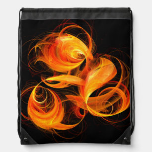 Fireball Abstract Art Drawstring Bag