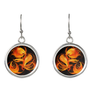 Fireball Abstract Art Earrings